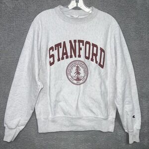 VTG Champion Stanford University Sweater Mens Size S Gray Reverse Weave Crewneck